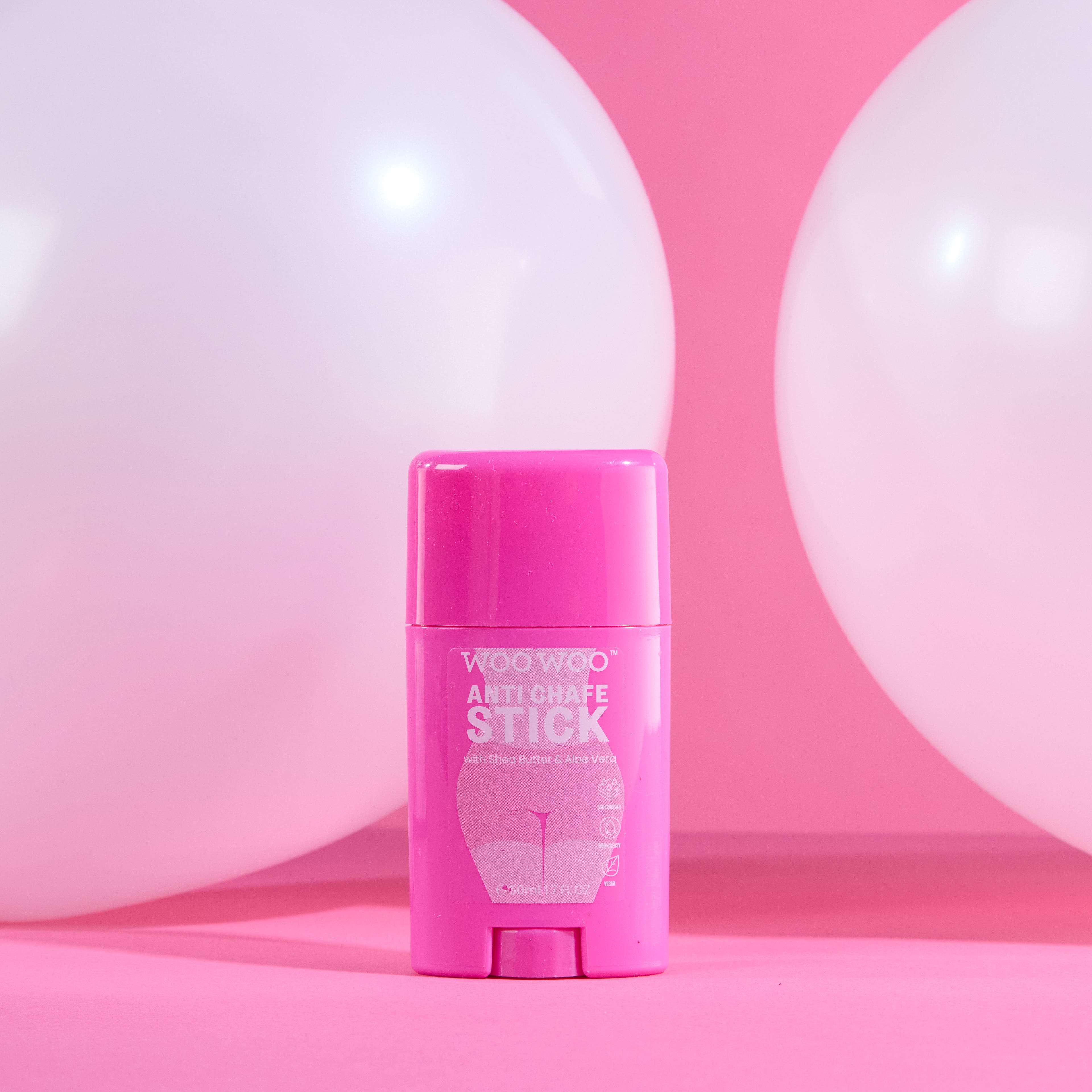 Pink anti-chafe stick with &