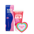 Tube of hair removal cream and saddle sore soothing balm with sticker text &