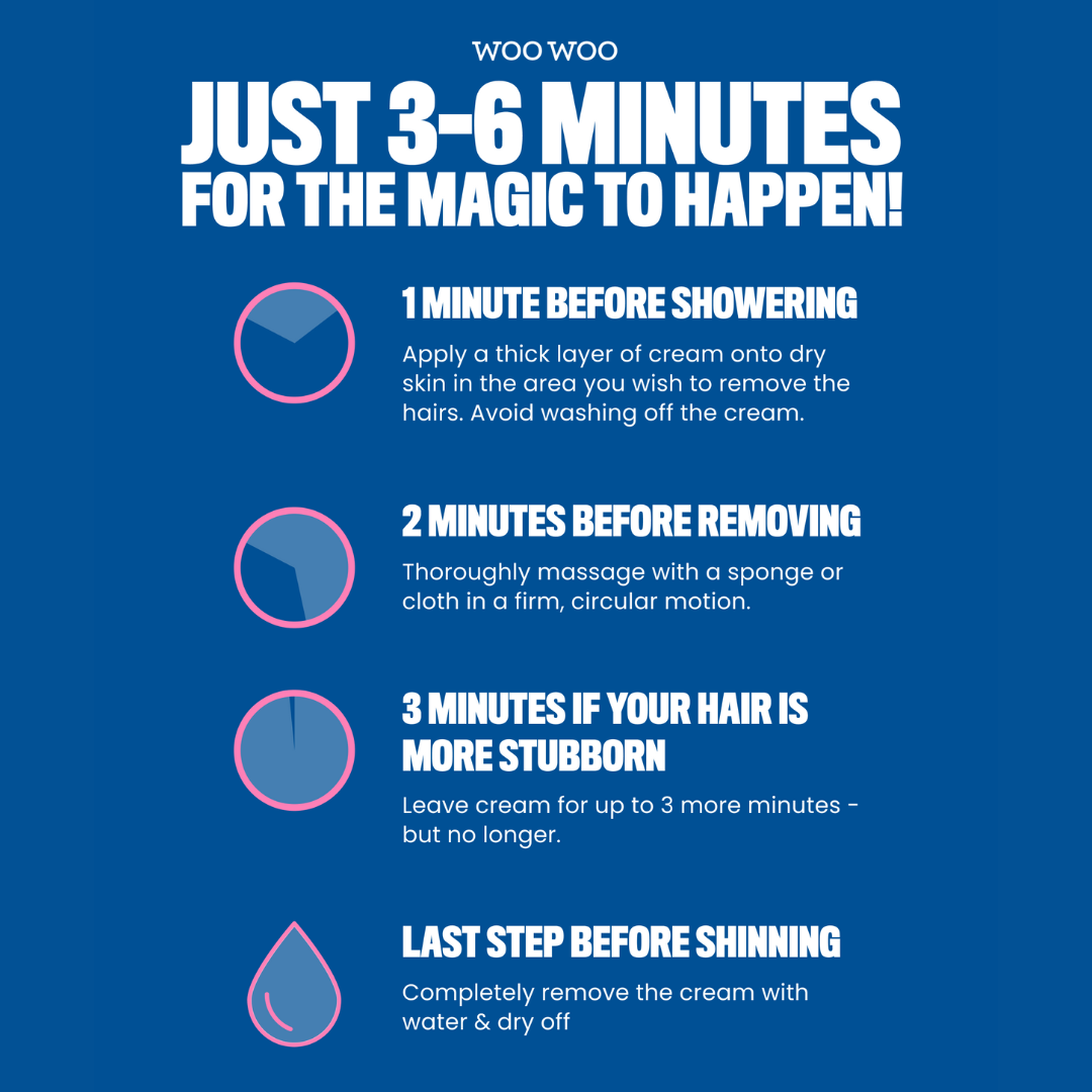 Vegan InShower Natural Hair Removal Cream WooWoo Tame it! Intimate